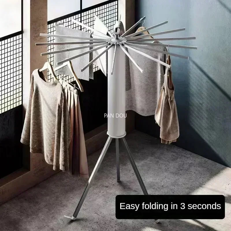 Installation-free Drying Rack,Tripod Clothes Drying Rack, Garment Rack Portable and Foldable Space Saving Laundry Drying