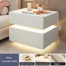 Intelligent Bedside Table With Light Bedroom Full Solid Wood Password Lock Bedside Storage Cabinet Led Light Wireless Charging