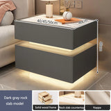 Intelligent Bedside Table With Light Bedroom Full Solid Wood Password Lock Bedside Storage Cabinet Led Light Wireless Charging