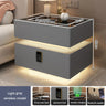 Intelligent Bedside Table With Light Bedroom Full Solid Wood Password Lock Bedside Storage Cabinet Led Light Wireless Charging