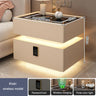 Intelligent Bedside Table With Light Bedroom Full Solid Wood Password Lock Bedside Storage Cabinet Led Light Wireless Charging