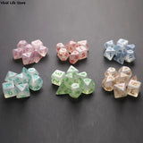 Iridescent Glitter Polyhedral Dice Set D4 D6 D8 D10 D% D12 D20 For Board Game