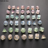 Iridescent Glitter Polyhedral Dice Set D4 D6 D8 D10 D% D12 D20 For Board Game