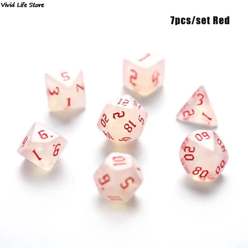 Iridescent Glitter Polyhedral Dice Set D4 D6 D8 D10 D% D12 D20 For Board Game