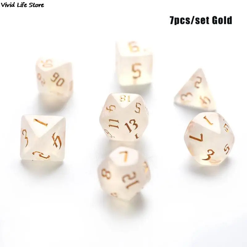 Iridescent Glitter Polyhedral Dice Set D4 D6 D8 D10 D% D12 D20 For Board Game