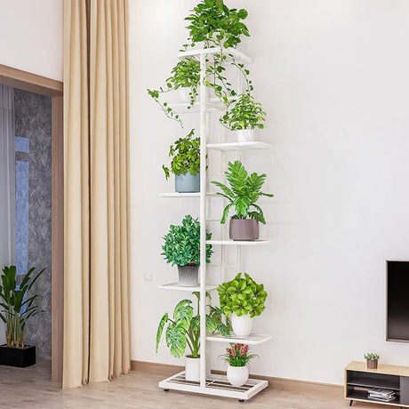 Iron Shelves For Plant Multi-Storey Floor-To-Ceiling Balcony Pot Plant Stand Flower Rack Living Room Lobby Display Flower Stand