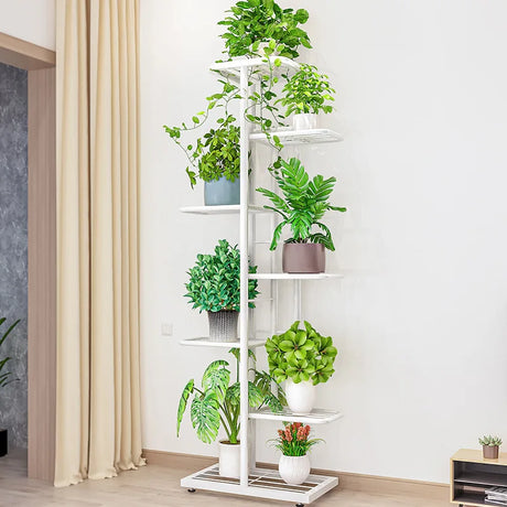 Iron Shelves For Plant Multi-Storey Floor-To-Ceiling Balcony Pot Plant Stand Flower Rack Living Room Lobby Display Flower Stand