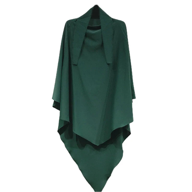 Islamic Prayer Hijab Khimar Muslim Women Niqab Ramadan Overhead Solid Color