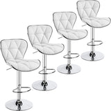 Island Chairs Bar Stools Set of 4 Fashionable Bar Chairs Adjustable PU Leather Swivel Stools Chair with Shell Back BarStools