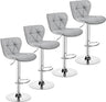 Island Chairs Bar Stools Set of 4 Fashionable Bar Chairs Adjustable PU Leather Swivel Stools Chair with Shell Back BarStools