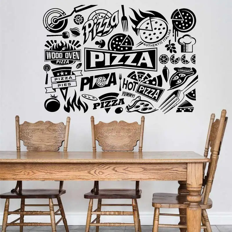 Italian Food Commercial Pizzeria Vinyl Wall Stickers Pizza Restaurant Doors And Windows Shop Signboard Decorative Stickers Gifts