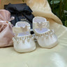 Ivory Lace Baptism Girl Shoes Photography Flower Baby Glitter Pearly Christening Shoes Soft Comfortable Infant Footwear