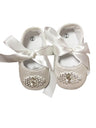 Ivory Lace Baptism Girl Shoes Photography Flower Baby Glitter Pearly Christening Shoes Soft Comfortable Infant Footwear