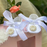 Ivory Lace Baptism Girl Shoes Photography Flower Baby Glitter Pearly Christening Shoes Soft Comfortable Infant Footwear