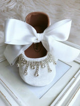 Ivory Lace Baptism Girl Shoes Photography Flower Baby Glitter Pearly Christening Shoes Soft Comfortable Infant Footwear