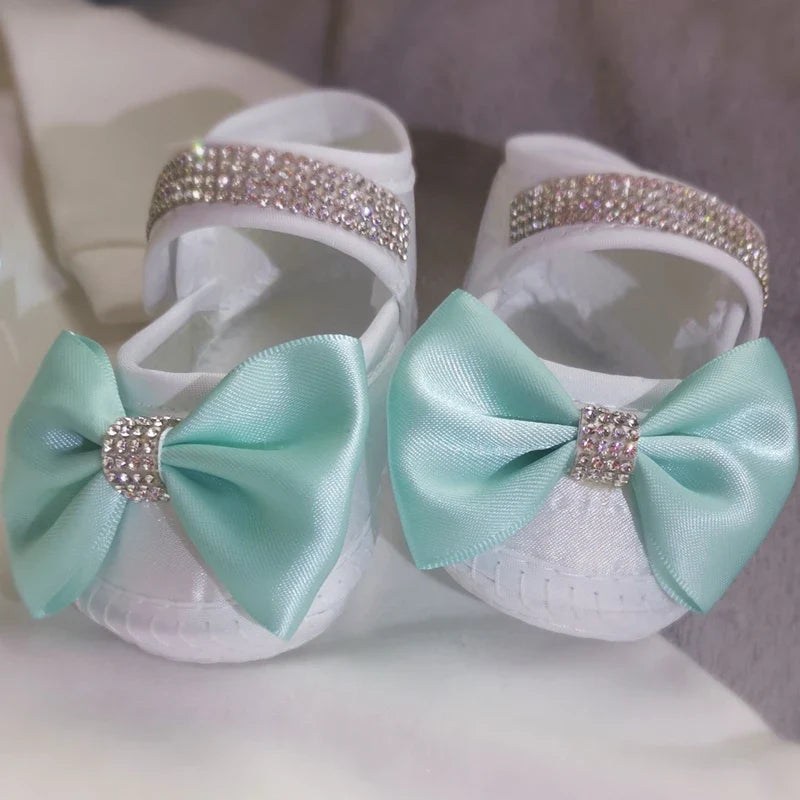 Ivory Lace Baptism Girl Shoes Photography Flower Baby Glitter Pearly Christening Shoes Soft Comfortable Infant Footwear