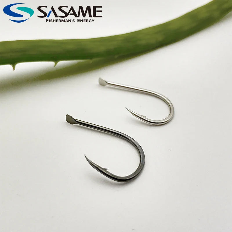 Japan SASAME 50pcs CHINU Hook Barded Fishing Hooks High Carboon Steel Hook Saltwater Fish Hook Twisted Rock Fishing Black Porgy