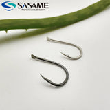 Japan SASAME 50pcs CHINU Hook Barded Fishing Hooks High Carboon Steel Hook Saltwater Fish Hook Twisted Rock Fishing Black Porgy