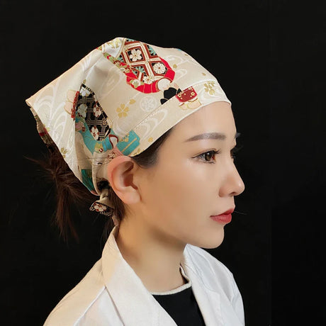 Japanese Chef Hat Kitchen Restaurant Waiter Sushi Caps Cuisine Cook Headscarf  Food Service Work Uniform Cap Pirate Hat