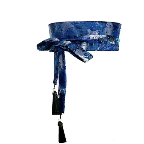 Japanese Embroidery Vintage Style Woman Kimono Belt Elastic Waist Cummerbunds Wide Belt Yukata Dress Crane Floral Haori Men Obi