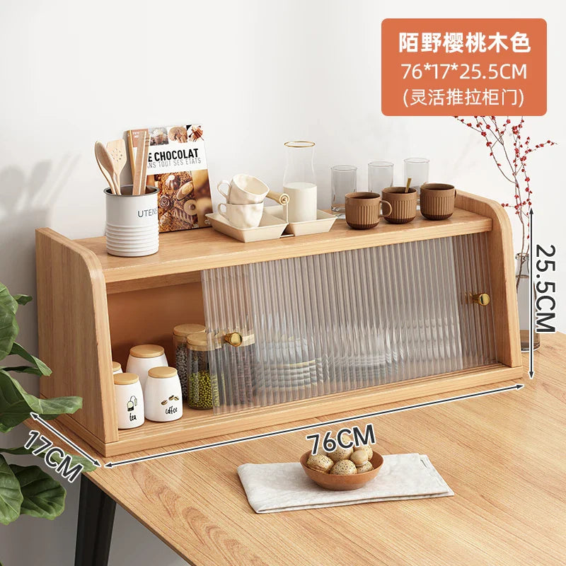 Japanese Meal Side Cabinet Multi-function Kitchen Shelf Acrylic Visible Storage Cabinets Stable Load-bearing Kitchen Cabinets