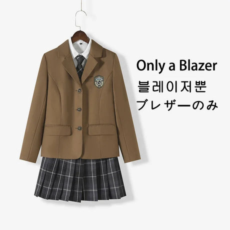 Japanese School Uniforms for Girl Autumn&Winter Multicolor Long Blazer Sets Pleated Skirt JK Sailor Tie Anime Cos Costumes Women
