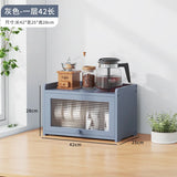 Japanese Simple Meal Side Cabinet Natural Bamboo Kitchen Cabinet Transparent Flip Door Bowl Cabinet Coffee Tea Set Storage Rack