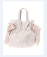 Japanese Style New Double-Sided Drawstring Bags Sweet Cute Girl Ladies Satin Bow Crossbody Shoulder Portable Handbag