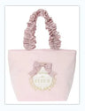 Japanese Style New Handle Lace Shoulder Bag Sweet Handbags for Women Pink Drawstring Bag Lolita Girls Cosmetic Bag