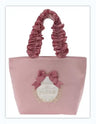 Japanese Style New Handle Lace Shoulder Bag Sweet Handbags for Women Pink Drawstring Bag Lolita Girls Cosmetic Bag