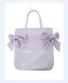 Japanese Style New Satin Ribbon Drawstring Double Bow Portable Shoulder Bag for Women Sweet Large Capacity Handbags