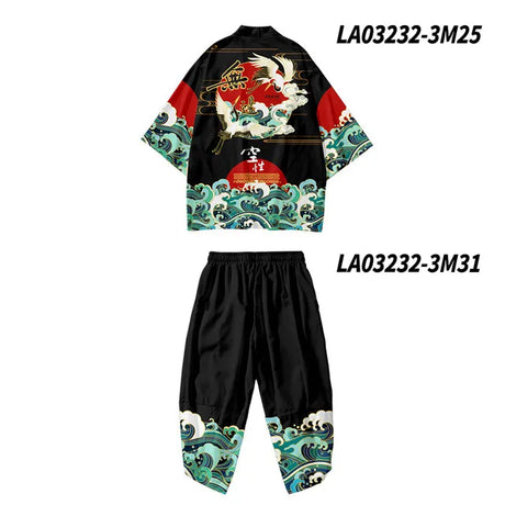 Japanese Traditional Clothing Kimono Pants Men Retro Yukata Asian Fashion Tang Suit Harajuku Hanfu Yukata Jacket