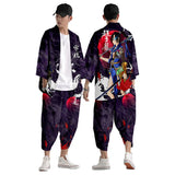 Japanese Traditional Clothing Kimono Pants Men Retro Yukata Asian Fashion Tang Suit Harajuku Hanfu Yukata Jacket