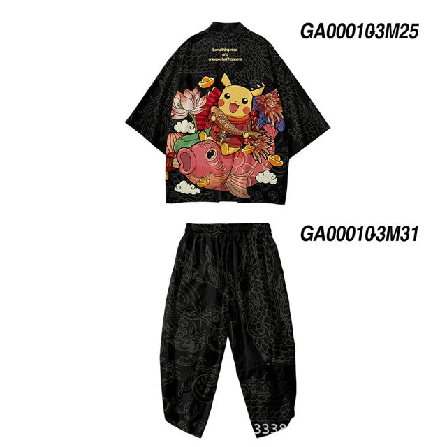 Japanese Traditional Clothing Kimono Pants Men Retro Yukata Asian Fashion Tang Suit Harajuku Hanfu Yukata Jacket