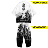 Japanese Traditional Clothing Kimono Pants Men Retro Yukata Asian Fashion Tang Suit Harajuku Hanfu Yukata Jacket