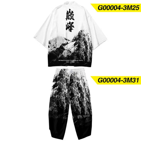 Japanese Traditional Clothing Kimono Pants Men Retro Yukata Asian Fashion Tang Suit Harajuku Hanfu Yukata Jacket