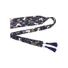 Japanese Traditional Kimono Belt Women Corset Tassel Belt Blue Wave Pattern Wide Belt Yukata Crane Haori Obi Asian Waist Belts