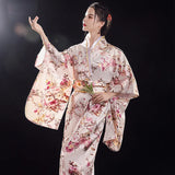 Japanese Traditional Yukata Kimono With Obi Vintage Women Evening Dress Geisha Kimono Vintage Women Stage Show Costume Cosplay