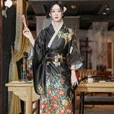 Japanese Traditional Yukata Kimono With Obi Vintage Women Evening Dress Geisha Kimono Vintage Women Stage Show Costume Cosplay