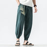 Japanese kimono Men Cotton Linen Samurai Costume Ukiyo-e Print Belt Retro Harem Pants Haori Baggy Trousers Harajuku Hip Hop