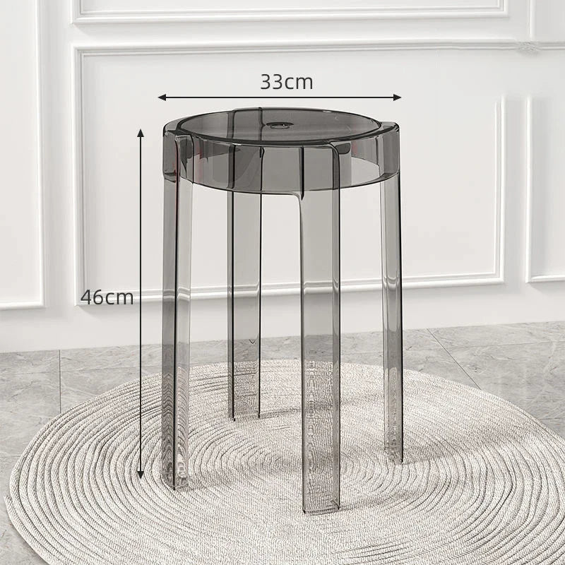 Joylove Transparent Plastic Stool Household Thickened Acrylic Stool Stackable Dining Table Bench Simple Living Room Chair