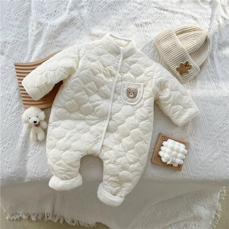 Jumpsuit Korean Baby Autumn Clothes Winter Baby Romper Boy One Piece Clothes Cotton-Padded Girl's Climbing Clothes Baby Clothes