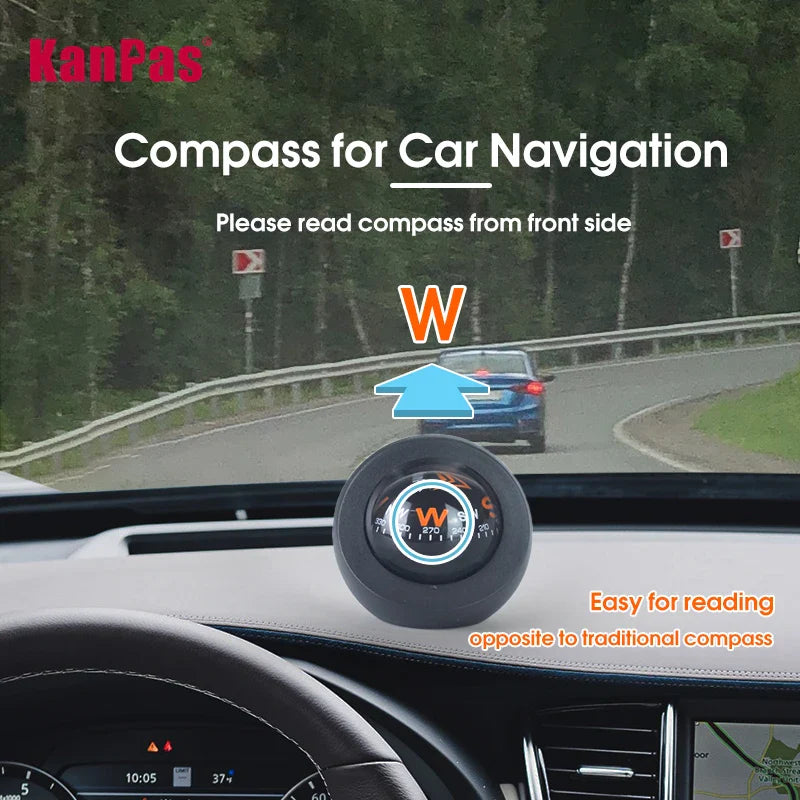 KANPAS High Quality Automotive/Car Dashboard Small Size Compass, Simple Style For motorcycle Driving Navigation