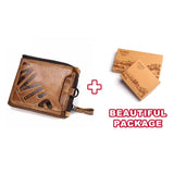 KAVIS Crazy Horse Genuine Leather Wallet Men Coin Purse Male Cuzdan Walet Portomonee PORTFOLIO  Perse Small Pocket money bag