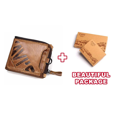 KAVIS Crazy Horse Genuine Leather Wallet Men Coin Purse Male Cuzdan Walet Portomonee PORTFOLIO  Perse Small Pocket money bag