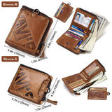 KAVIS Crazy Horse Genuine Leather Wallet Men Coin Purse Male Cuzdan Walet Portomonee PORTFOLIO  Perse Small Pocket money bag