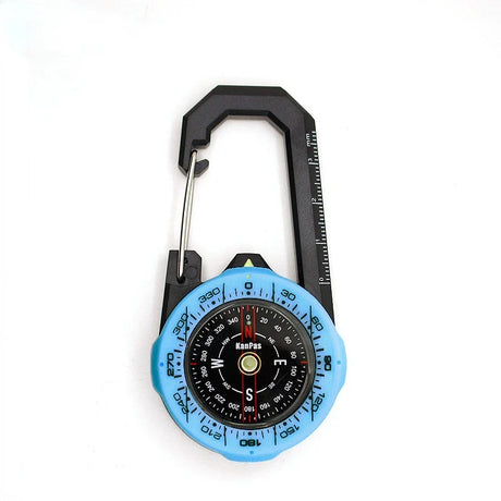 Kanpas Waterproof Carabiner Outdoor Compass with Luminous and 1-2-3system/Tourist Compass / Blue Compass