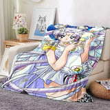 Kawaii Cartoon S-Sailor Moon Printed Blanket for Beds Sofas Warm Soft Blanket Bed Children Girls Birthday Gift