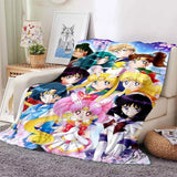 Kawaii Cartoon S-Sailor Moon Printed Blanket for Beds Sofas Warm Soft Blanket Bed Children Girls Birthday Gift