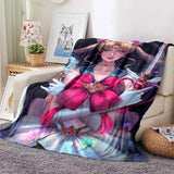 Kawaii Cartoon S-Sailor Moon Printed Blanket for Beds Sofas Warm Soft Blanket Bed Children Girls Birthday Gift